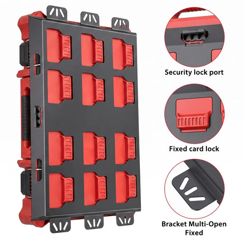 2 Pack Metal Mounting Plates With 100 Lb Load Capacity For Standard Tool Storage Boxes showing lock features