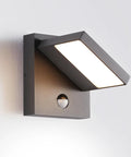 Motion Sensor Outdoor Wall Light With Adjustable Swivel Lamp Head LED Exterior Porch Light For House Patio Garden 3000K Warm White Dark Grey Finish PIR Motion Activated Auto On After Dark Dusk To Dawn Style