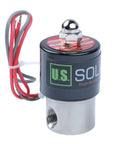 Close-up of a One Quarter Inch Stainless Steel Electric Solenoid Valve 24VAC Normally Closed Viton Seals For Water Air And Fuel