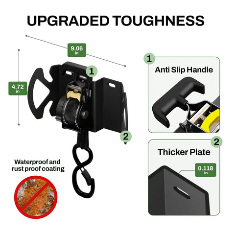 Rotating Retractable Ratchet Straps For Toyota Tacoma Tundra And Jeep Gladiator Bed Rails Swivel Head Auto Retract Tie Down