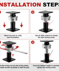 Installation steps for Heavy Duty Adjustable Screw Jacks For Home Leveling With Built Tough Steel Frames Holding 22046 Lbs.