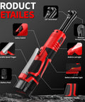 Detailed features of Cordless 18V Electric Ratchet Wrench Set With Variable Speed and LED Light, 3/8 inch drive, 40 ft-lb torque