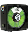 3D Printer Filament Dryer Box with Fan displaying green 3D printing filament, adjustable temperature and humidity control for PLA, ABS, nylon.