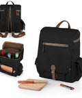Premium Three Bottle Insulated Wine Carrier Featuring Engraved Cheese Board Precision Knife And Reliable Corkscrew Built For Quick Getaways Or Chilled Backyard Kickbacks In Sophisticated Matte Black.