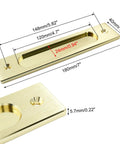 Two Pack 7 Inch Flush Pull Handles For Recessed Barn Doors And Pocket Sliding Doors Rectangular Finger Pulls In Brushed Gold Finish