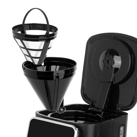 Open filter compartment of 12-Cup Touchscreen Coffee Maker With Glass Carafe, Brew Strength Control, Iced Coffee Mode