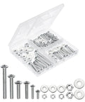 Heavy Duty Bolt Nut And Washer Kit For DIY Projects And Home Repairs, 226 Piece Assortment with clear organizer box
