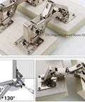 Heavy Duty 170 Degree Cabinet Hinges For Frameless Doors with steel mount brackets on wooden panels.