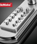 Close-up of stainless steel mechanical keypad on door lock, showing combination buttons for Keypad Door Lock With Keyless Entry Mechanical Combination Code Lock With Lever Handle Right Handed Stainless Steel 304 Door Lock Not A Deadbolt Easy Install Durable Security For Residential Doors