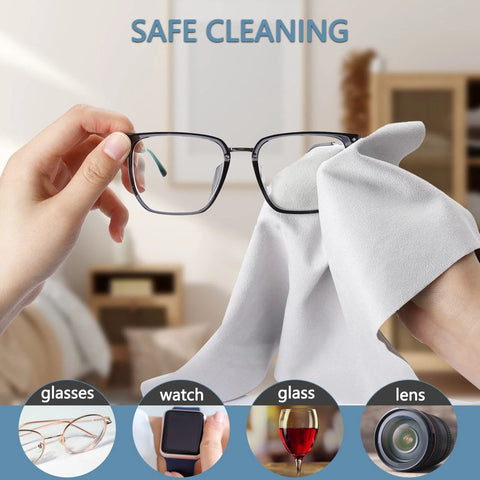 Vin Beauty microfiber eyeglasses cleaning cloth, extra large 12x12 inches, reusable
