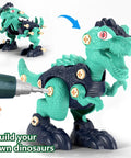 Five Dino Building Set For Kids With STEM Learning Build Your Own Tyrannosaurus Rex shown with tools and joints