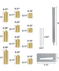 SC1 SC4 Keyway Rekey Kit With Bottom Pins Zero To Nine, Top Pins, Gauge, And Follower Tool displayed with dimensions