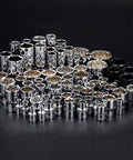 Grease Monkey Ready 120 Piece Socket Set With Ratchet And Torque Wrench Chrome Vanadium Steel Mechanic Tool Kit hex and star sockets