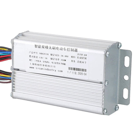 Premium Aluminum Brushless Motor Regulator With Overcurrent Protection For Electric Bikes mounted with wiring visible