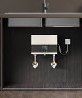 Top Tier Tankless Electric Water Heater With 110V Hot Water Delivery Featuring A Sharp Digital Display And Adjustable Wattage For Kickin Rapid Heating During Kitchen Or Bathroom Use mounted under kitchen sink.