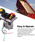 Dump Truck PTO Control Valve Kit With 6 Hole 4 Gear Setup showcased with open dump truck bed