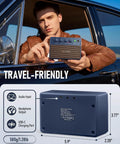 Man holding Dope 10W Mini Portable Guitar Amplifier With Clean And Drive Tones, Type-C Rechargeable Battery in car