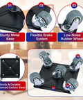 Essential Heavy Duty Furniture Movers Dolly Set showing sturdy metal base, flexible brake system, and low-noise rubber wheels.