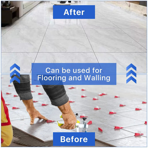 DIY Tile Leveling System Clips and Spacers Kit, 2100 Pieces, 1/16 Inch Gap for even and flat grout lines on flooring and walling