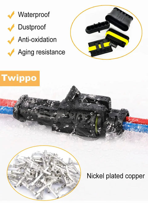 800 Pieces 50 Set Waterproof Automotive Wire Connectors Kit With 1 To 6 Pin Male And Female Plugs Silicone Seal Weatherproof