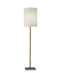 Liam Floor Lamp Dope 60.5 Inch Tall Dark Bronze Metal Pole With Natural Textured Fabric Shade 100W Incandescent Or 20W CFL Classic Home Decor Lighting For Living Room And Bedroom