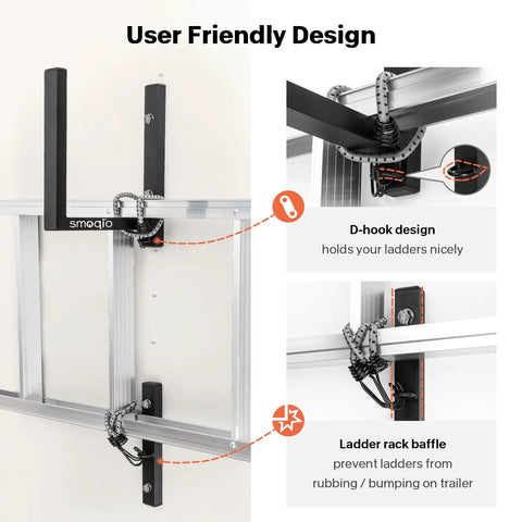 Beefy Side Mount Aluminum Ladder Rack For Enclosed Trailers Built To Last Heavy Duty And Rust Resistant Easy Install Durable Trailer Accessory With Corrosion Resistant Finish And Stainless Steel Bolts, side view