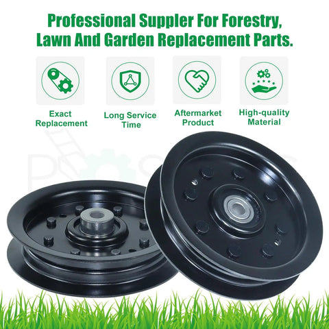 Two Pack Idler Pulley Kit 4.25 Inch Drop In Replacement For Cub Cadet RZT 50 with highlighted features