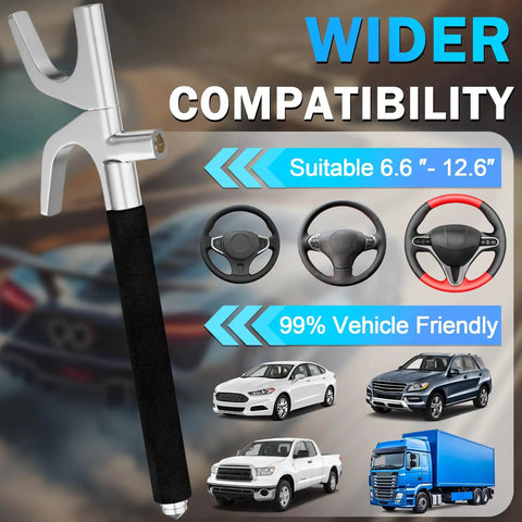 Heavy Duty Steering Wheel Lock Security Bar With Retractable Design for wider compatibility and universal fit