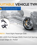 Image showing Top Shelf Front Right Steering Knuckle Assembly Fits Ford Ranger 2001 To 2009 Rwd Coil Setup Passenger Side with part number 698210.