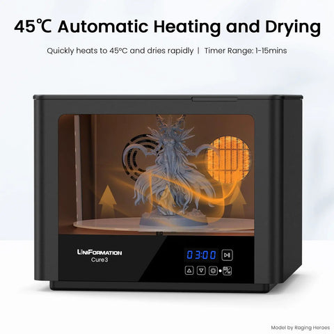 Heavy Duty 10.3 Inch Resin Curing Station With Slick Heated Drying Chamber And Pro Level Digital Timer To Rapidly Strip Away Solvent While Guaranteeing Crack Free Uv Hardening For Your Go To Post Workflow