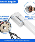 Heavy Duty 12V 200mm Stroke Linear Actuator 1500N For Sofa Bed Lifting System components and internal gears view.
