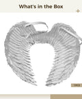 White Feathered Wings Costume Accessory With Straps Dope Lightweight Cosplay Wings With Silver Foil Perfect For Halloween Parties Photo Ops And Themed Events Easy On And Off