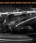 Chrome Shift Linkage For Harley Touring Rigs 1986 And Later Road King Road Glide Electra Glide Tri Glide Softail Aftermarket Replacement Gear Shift Lever chrome linkage on Harley engine