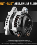 Alternator Replacement Compatible With 2011 2012 2013 2014 F-150 5.0L 12V 3.6kW Plug And Play CW Rotation 12 Teeth Beefed Up Housing