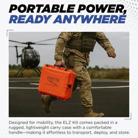Person carrying Tough As Nails Emergency Medivac Landing Zone Light Kit With Waterproof LED Strobe Markers for Aircraft and Drones