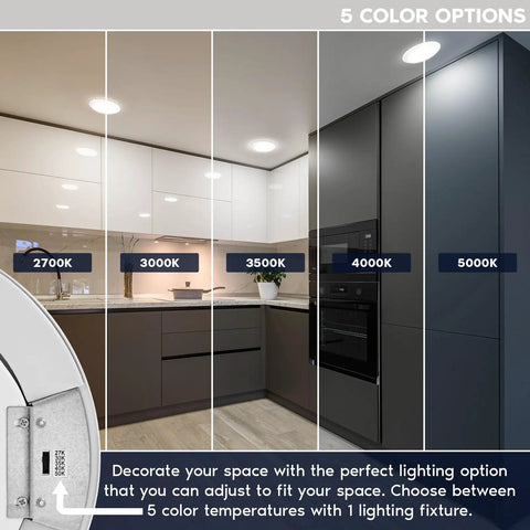 Grab This Slick Eight Inch Ceiling Disk Light Featuring Top Shelf 27 Watt Performance Pumping Out 2000 Lumens With A Hassle Free 5 Cct Adjustable Switch For Smooth Ambiance Upgrades Anywhere You Need Reliable Home Lighting