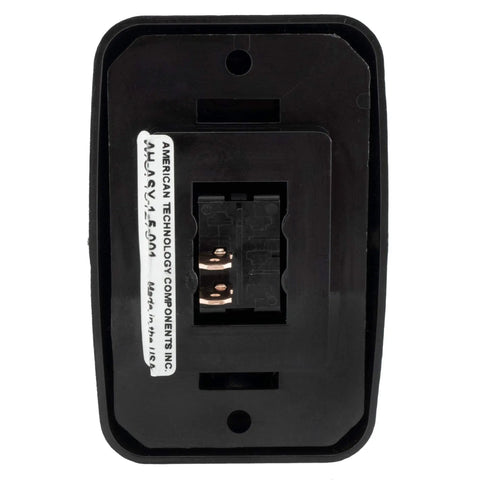 Back view of RV SPST Toggle Switch On Off Bezel Black 1 Pack For Camper Electrical Systems American Made Durable 12V power control