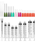 Applicator Syringe Set With Blunt Tip Needles And Luer Lock Caps For Precise Bonding And Easy Flow Pro Grade Build Includes 1ml 3ml 5ml 10ml And 20ml Syringes With Sealed Caps And Durable Dispenser Tips. clear syringes and blunt needles set