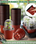 60 Pack 4 Inch Nursery Pots With Humidity Domes And 5 Pack 12 Cell Seedling Trays for seed starter kit