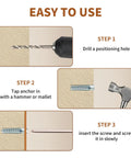Heavy Duty Hollow Wall Anchors With Screws For Stripped Hole Fixes And Wobbly Hinge Fixes Tree Shape Zinc Coated Steel Drywall Plugs in installation steps