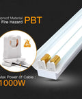 Bulk 30 Pack Non Shunted Turn Type T8 Lamp Holder UL Socket Tombstone with 10 Inch Wires, fireproof PBT material, 1000W