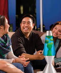 Group enjoying 52-Ounce Lava Lamp With Yellow Blue Silver Liquid, Classic Retro Mood Lighting For Living Room Or Desk