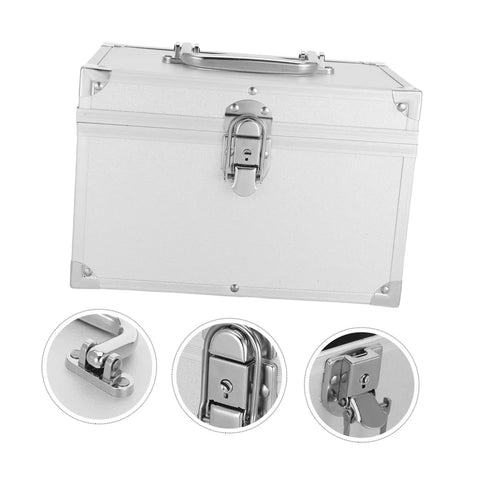 Silver Aluminum Tool Box With Double Layer And Large Inner Compartment Lightweight And Versatile Carrying Case