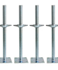 4 Pack Adjustable Leveling Jacks With Base Plate For Baker Style Scaffolding Rock Solid Screw Jacks Built To Level Uneven Surfaces