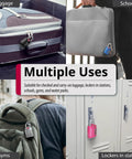 TSA Approved Luggage Locks Set With 3 Digit Combination Padlocks Alloy Body Open Alert Indicator For Travel Backpack Locker Gym Gun Case Tent 4 Pack Great For Everyday Travel in use on luggage, briefcase, backpack, and locker.