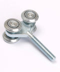 24mm Wheel Dia Steel Rail Hanging Trolley Wheel Sliding Track Roller with 90kg Load Bearing and Nuts H4 3 Adjustable