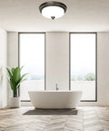 Ultra Quiet Bath Exhaust Fan With Light 110 CFM 1.5 Sones Ventilation With Night Light Oil Rubbed Bronze Finish in modern bathroom