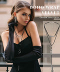 Six Pack Womens Choker Necklaces Black Brown Leather Velvet Lace Up Tie Gothic Western Adjustable Statement Collar Jewelry showing a velvet choker on a model.