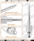 7 Piece Grease Gun Accessory Kit With 2 Grease Nozzles, 1 Needle Tip Dispenser, steel needle tip and connectors close-up