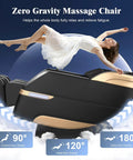 4D Full Body Massage Chair For Next Level Comfort With SL Track Shiatsu Zero Gravity Recliner AI Control Heating Airbags Foot Rollers Bluetooth Speaker LED Light For Home And Office Use 2026 Model in zero gravity position